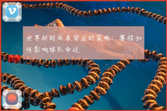 世界杯时间表背后的策略:赛程如何影响球队命运
